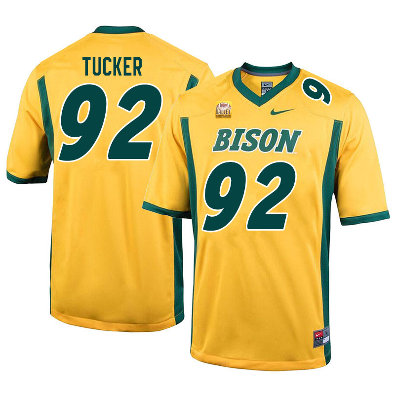 Men #92 Lane Tucker North Dakota State Bison College Football Jerseys Sale-Yellow
